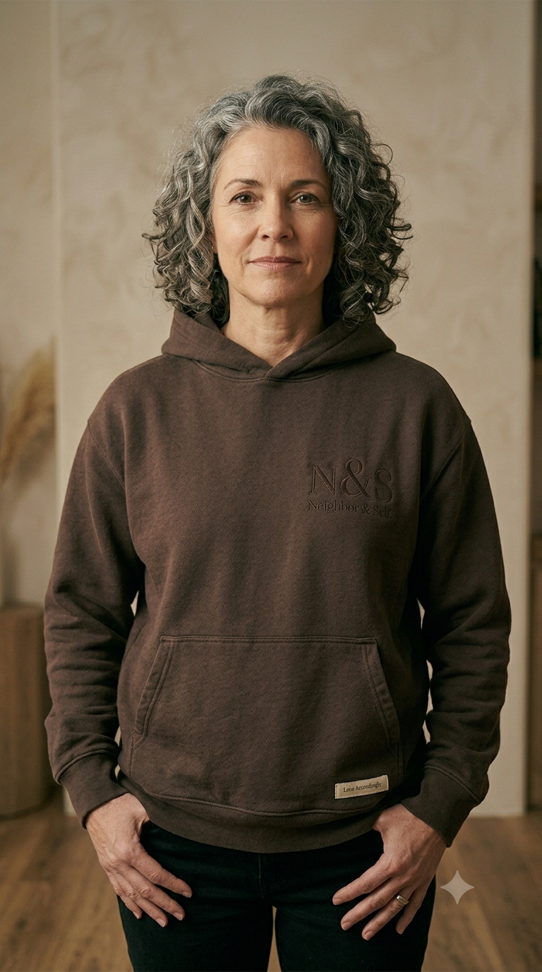 N&S Heavyweight Hoodie — Faded Espresso 100% cotton Womens